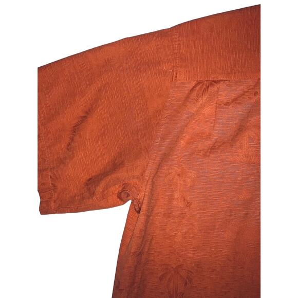 Gordon Clothing Short Sleeve Button Front Shirt - Large Orange Palm Tree Pattern - Picture 7 of 11